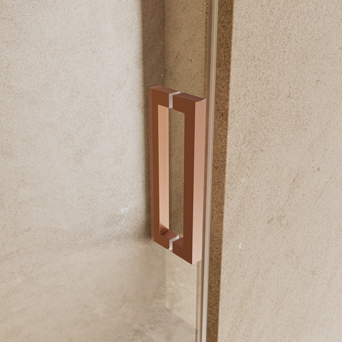 Saniclear Modern Copper douchecabine 100x90 met 90cm deur geborsteld koper