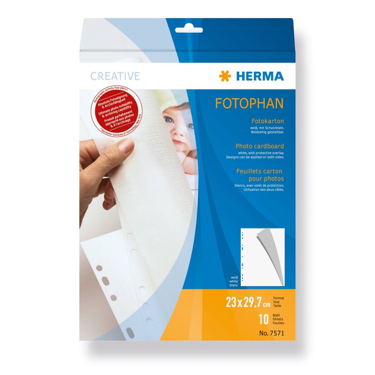 Herma Fotokarton mit Schutzblatt Fotophan