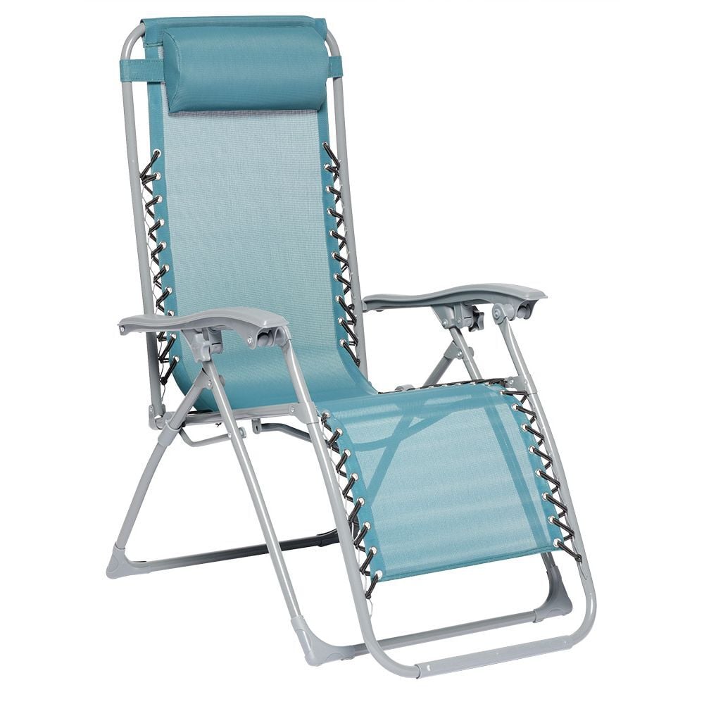 Fauteuil relax inclinable avec têtière bleu