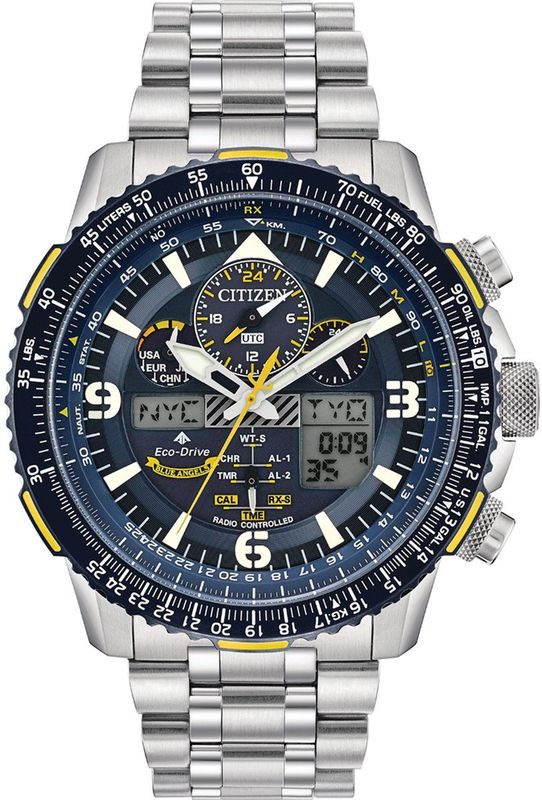 Eco Drive - Blue Angels Polshorloge - Grijs - Roestvrij Staal - Saffierglas