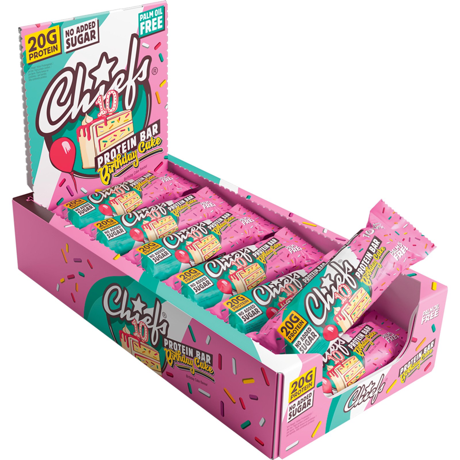 Chiefs Protein Riegel Birthday Cake 12 x 55 g