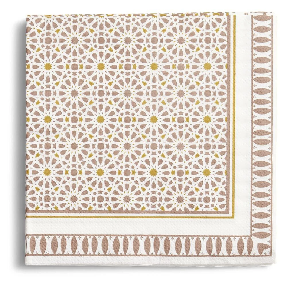 Lot de 20 serviettes papier motif oriental 33x33cm