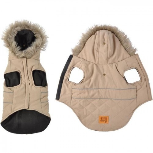 Jaqueta acolchoada Chuck com capuz para cães, bege