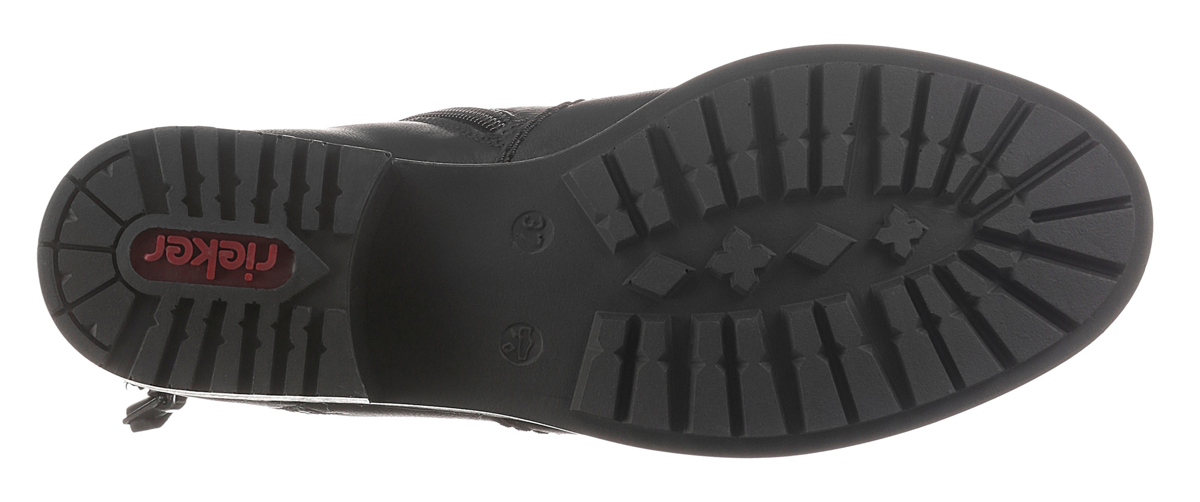 Rieker Winterstiefelette  , Winterboots, Blockabsatz, Profilsohle, mit Zierreissverschluss aussen