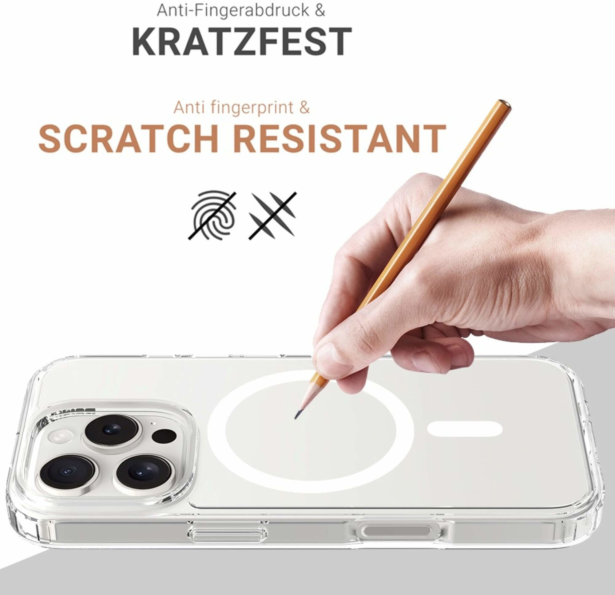 iPhone 16 Pro Max MagSafe Hybrid Hülle TPU Bumper   Acryl Rückseite Pankow (11093) - Transparent