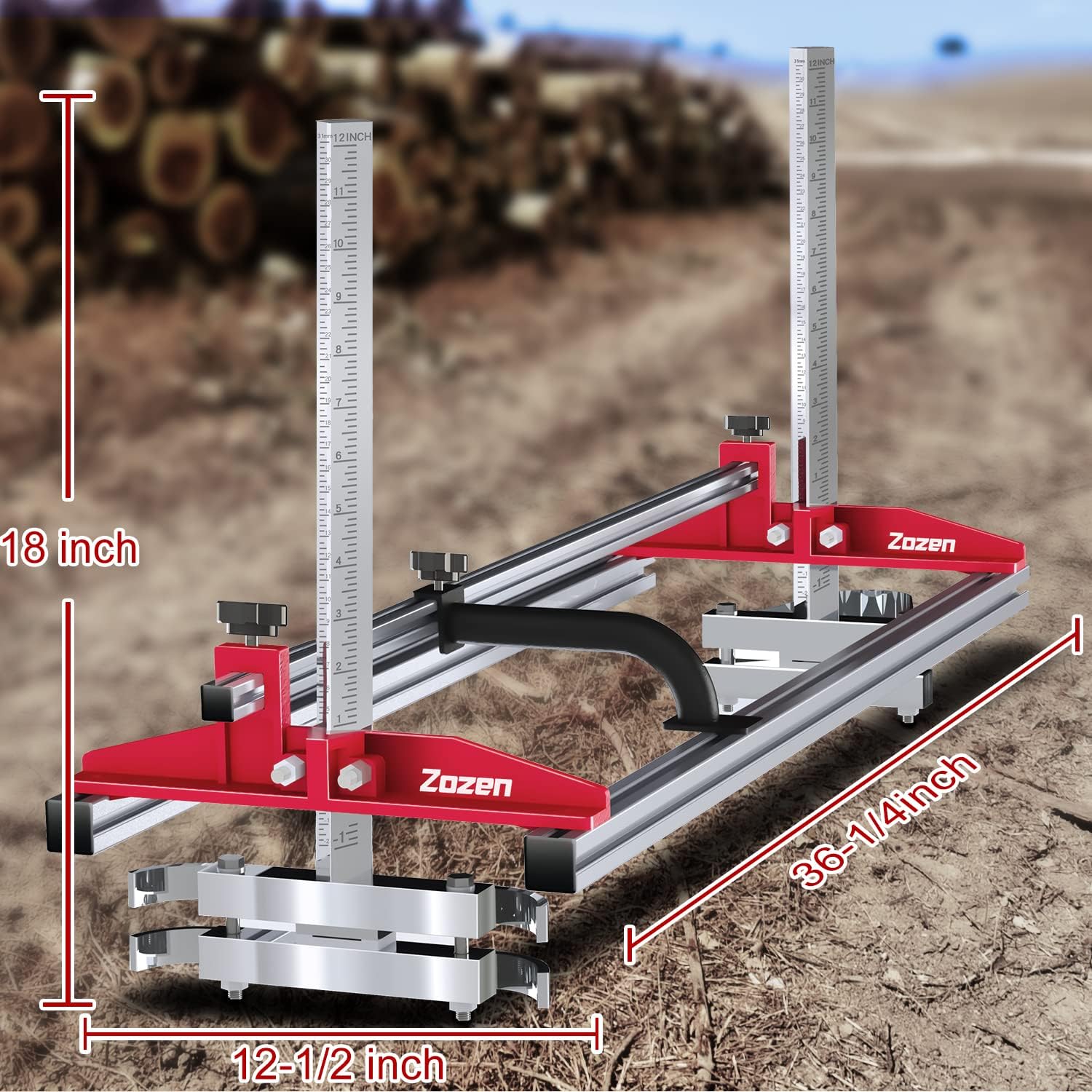 zozen Kettensägenmühle Sägewerk - Sägewerk Tragbares Sägewerk, kann in 3 Größen für unabhängigen Gebrauch zusammengebaut werden, geeignet für 14-36 Zoll, ein flexibles Schneidführungssystem für