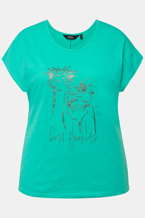 T-Shirt, Metallic-Tiermotiv, Oversized, Rundhals, Halbarm
