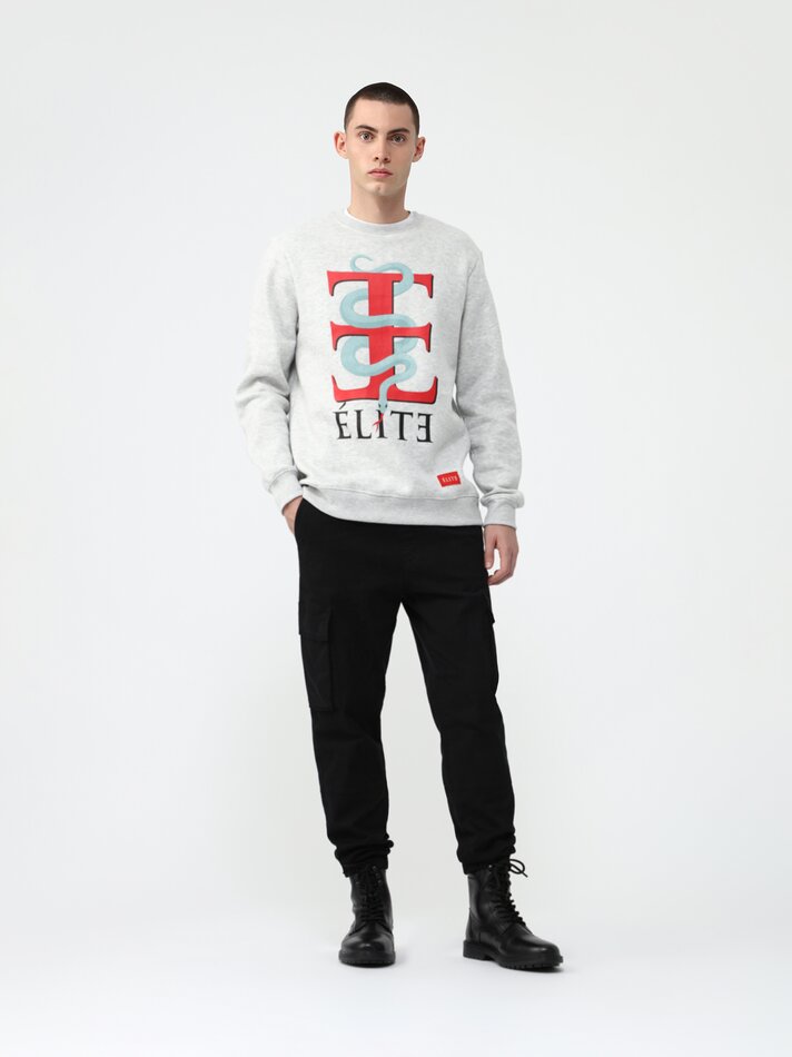 Moletom Elite Netflix com estampa - Cinza Mesclado