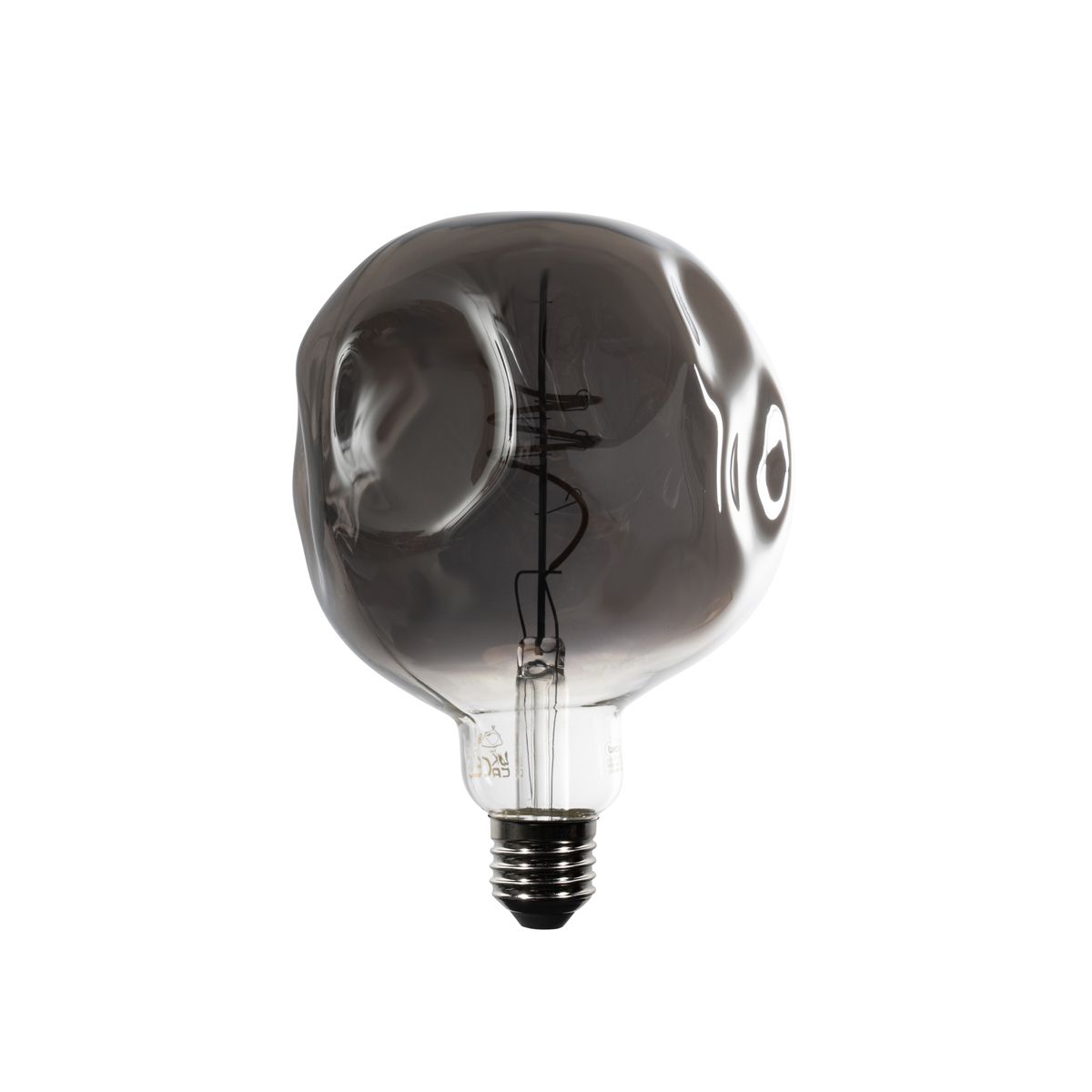 E27 dimbare LED lamp spiraal filament G125 spiegel zilver 4W 75 lm 1800K