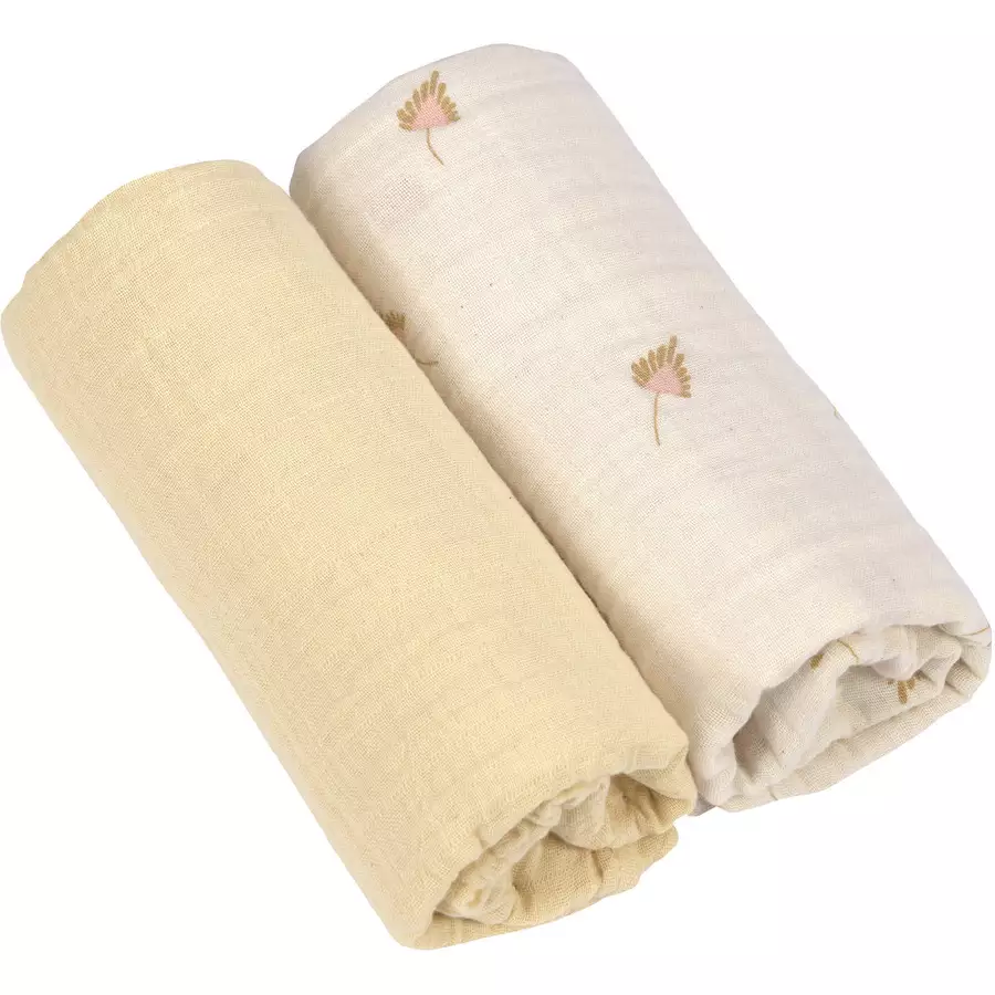 LÄSSIG Mulltücher L 2er Pack curry 80 x 80 cm