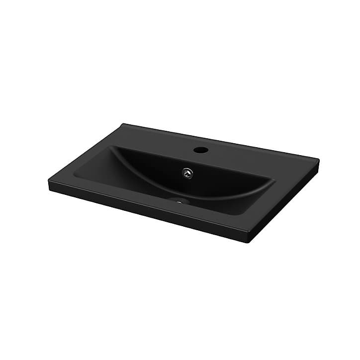 Plan vasque faible profondeur noir GoodHome Nira 60 cm