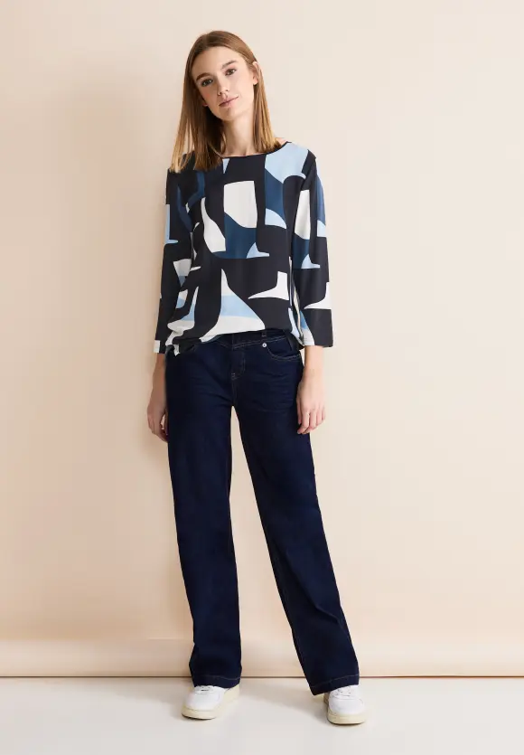 Shirt mit grafischem Print - deep blue