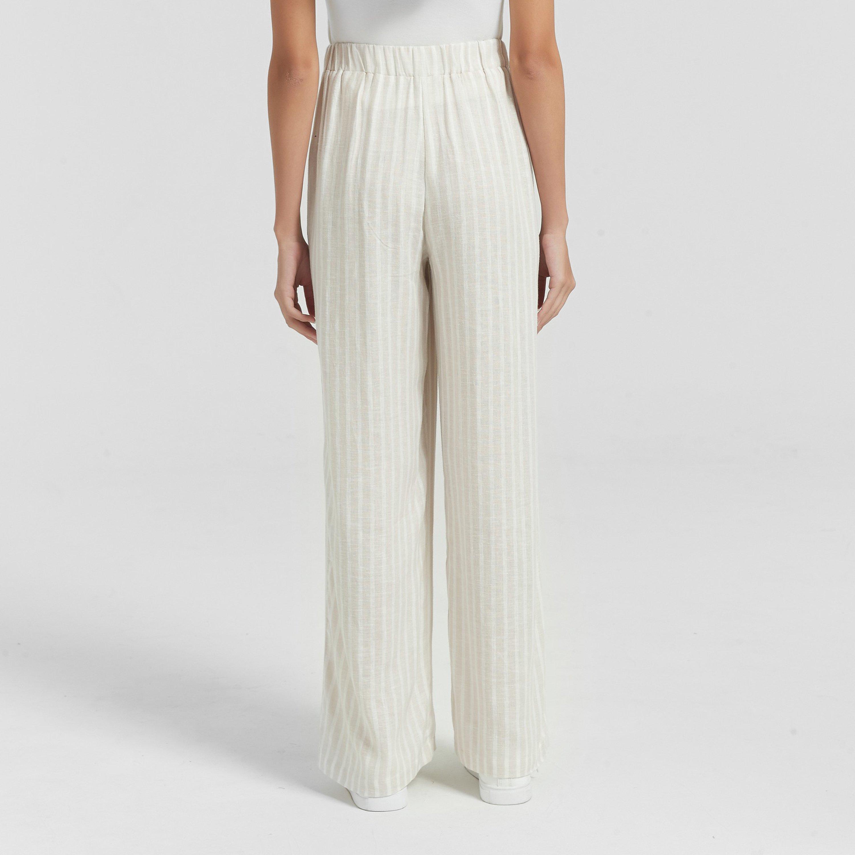 Be You Ladies Linen Wide Leg Trousers