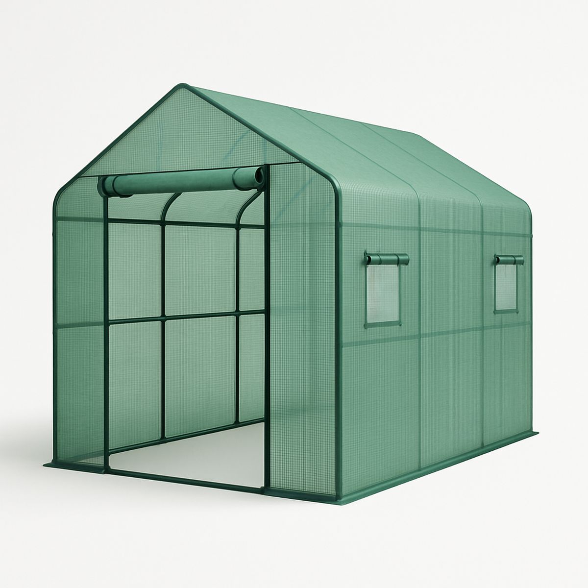 Gewächshaus 200x150x175 cm Polyethylen Stahlrahmen Grün