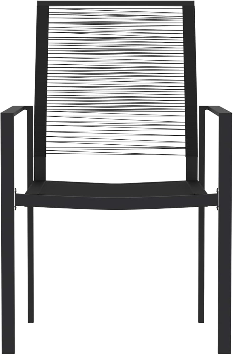 7-teilig Garten-Essgruppe Schwarz | Pulverbeschichteter Stahl & Glas | 140x70x74 cm | Sitzm?Bel für Au?enbereich Model3099200
