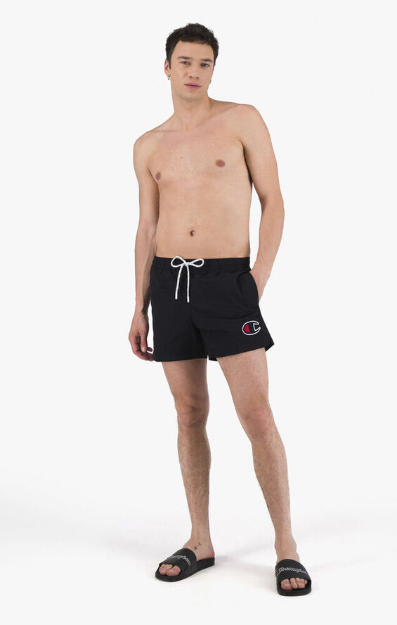 Champion Satin C Logo badeshorts Sort