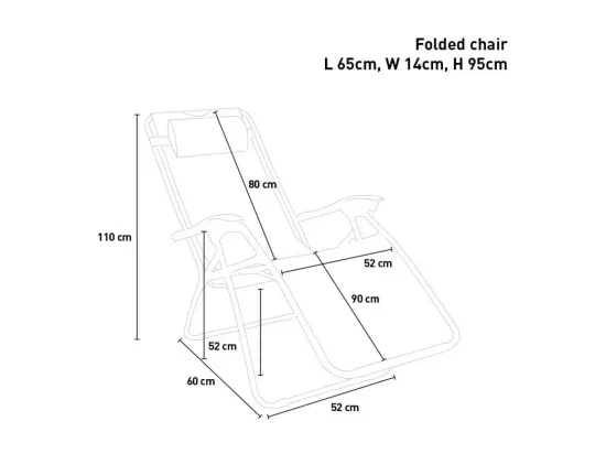 Chaise longue pliante et légère multipositions confortable OASIS