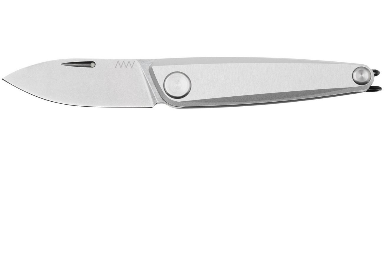 ANV Knives Z050BB, Z050-009BB Stonewashed Sleipner, Dural Silver Aluminium, slipjoint zakmes