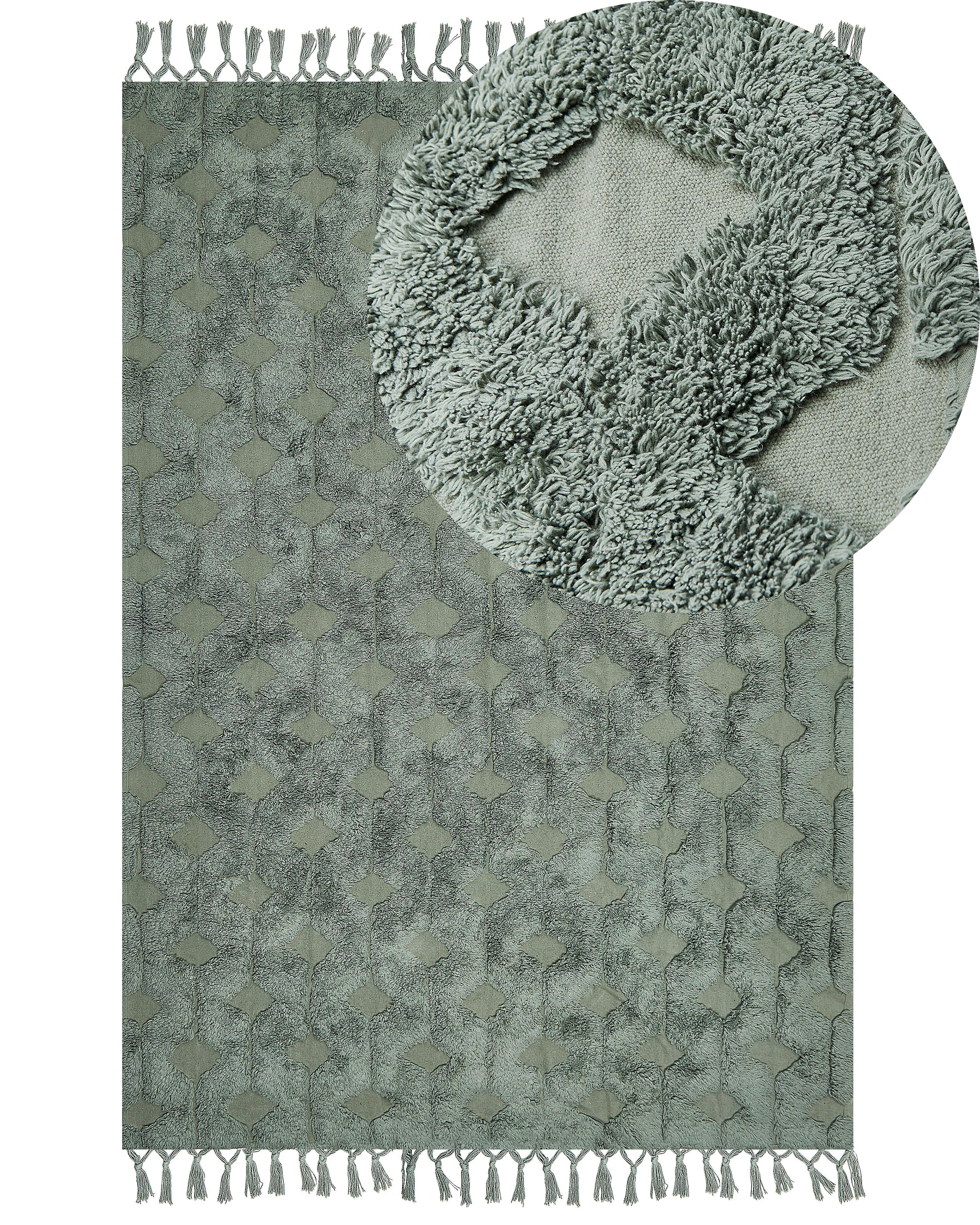 Vloerkleed KARS Groen 160 x 230 cm Katoen