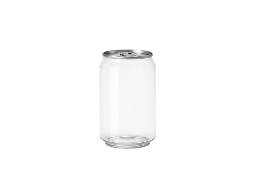 PET Can 330ml Regular transparant met #202 SOT (Stay On Tab) Deksel (L