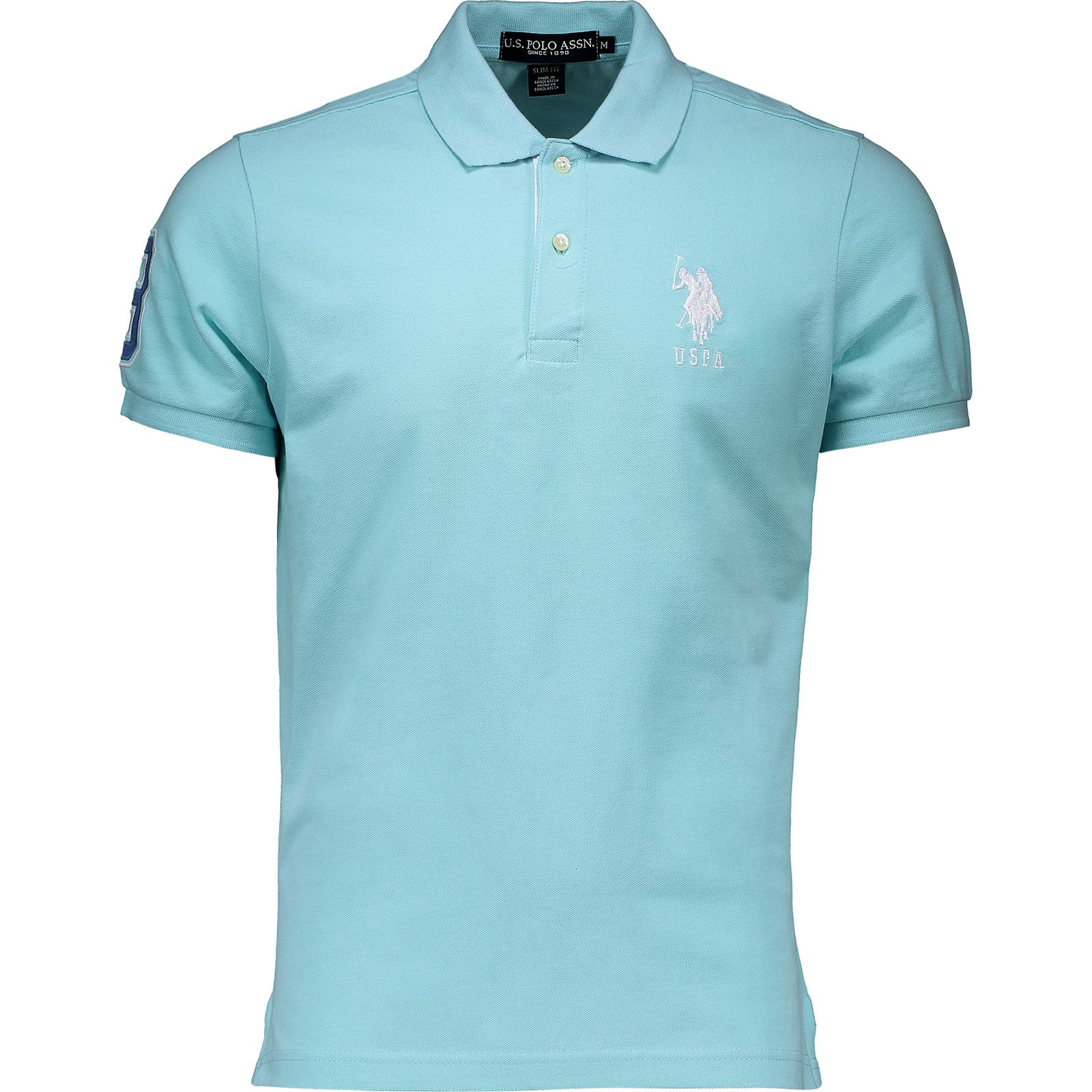 U.S. Polo Assn. Herren-Poloshirt Pique M, türkis
