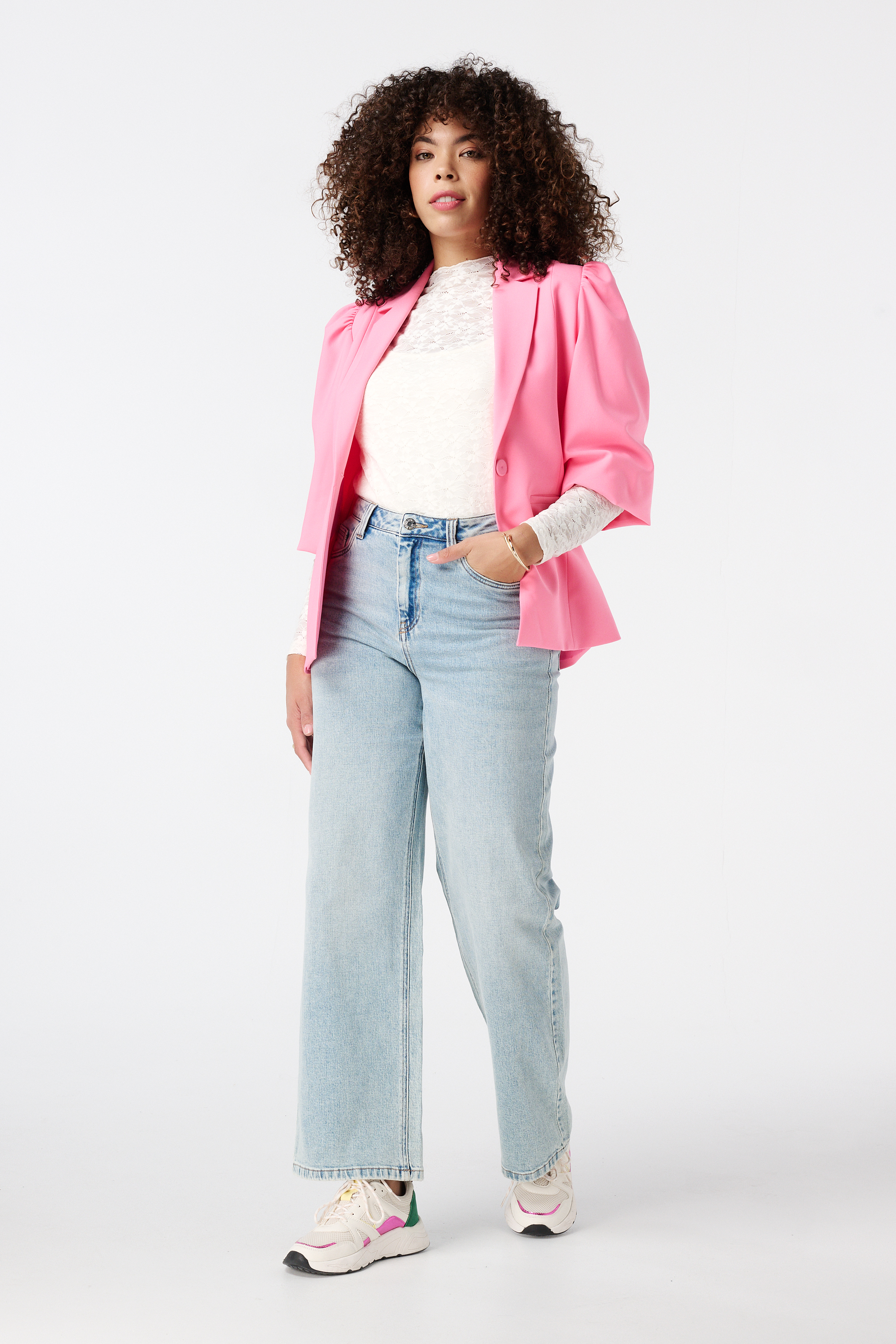 Blazer met pofmouwen Pink