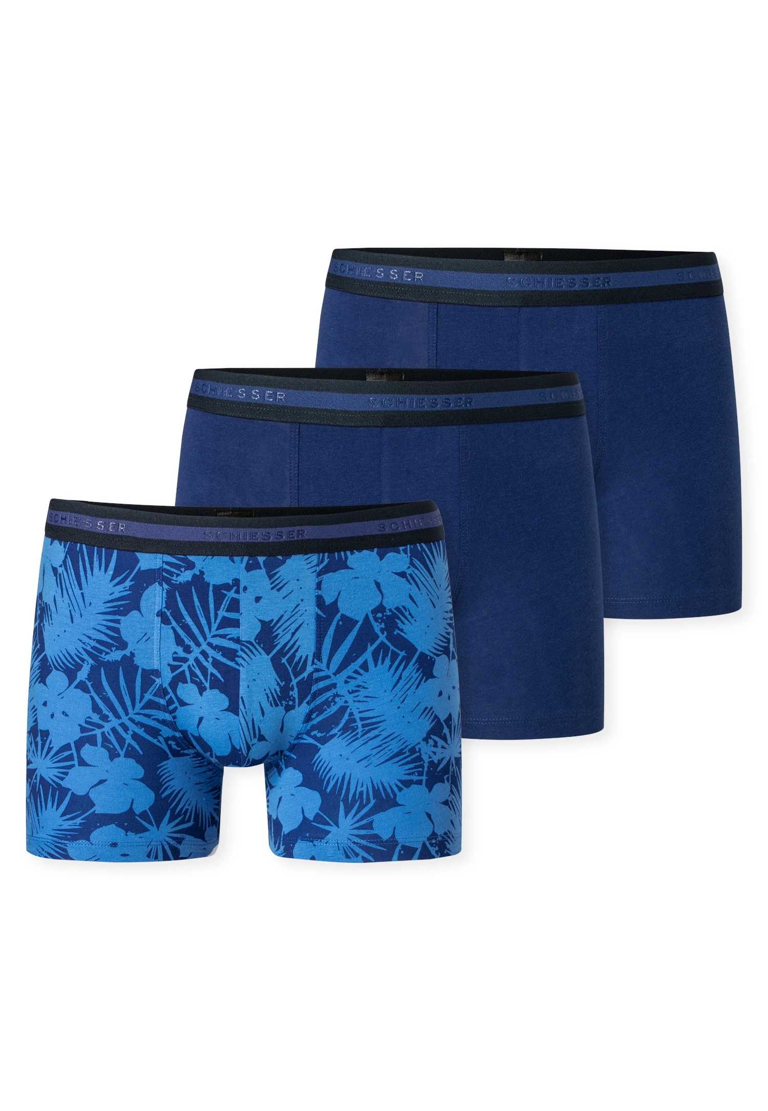 Boxershorts FLOWERS 3er Pack in blau