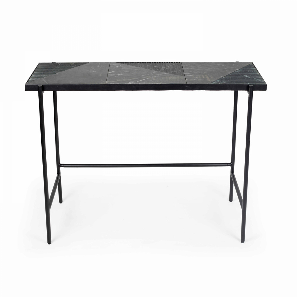 Console en marbre et métal 105 cm noir