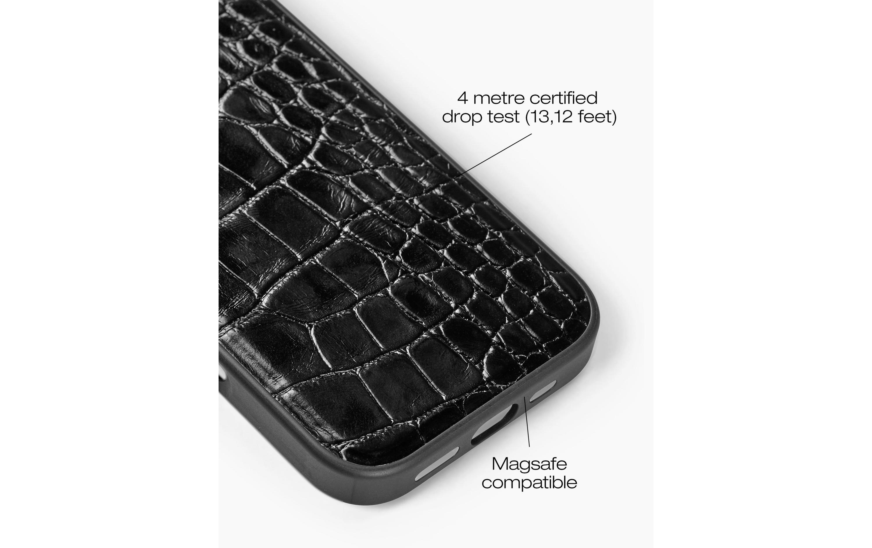Back Cover Croco iPhone 16 Pro SchwarzBackcover für das Apple iPhone 16 Pro