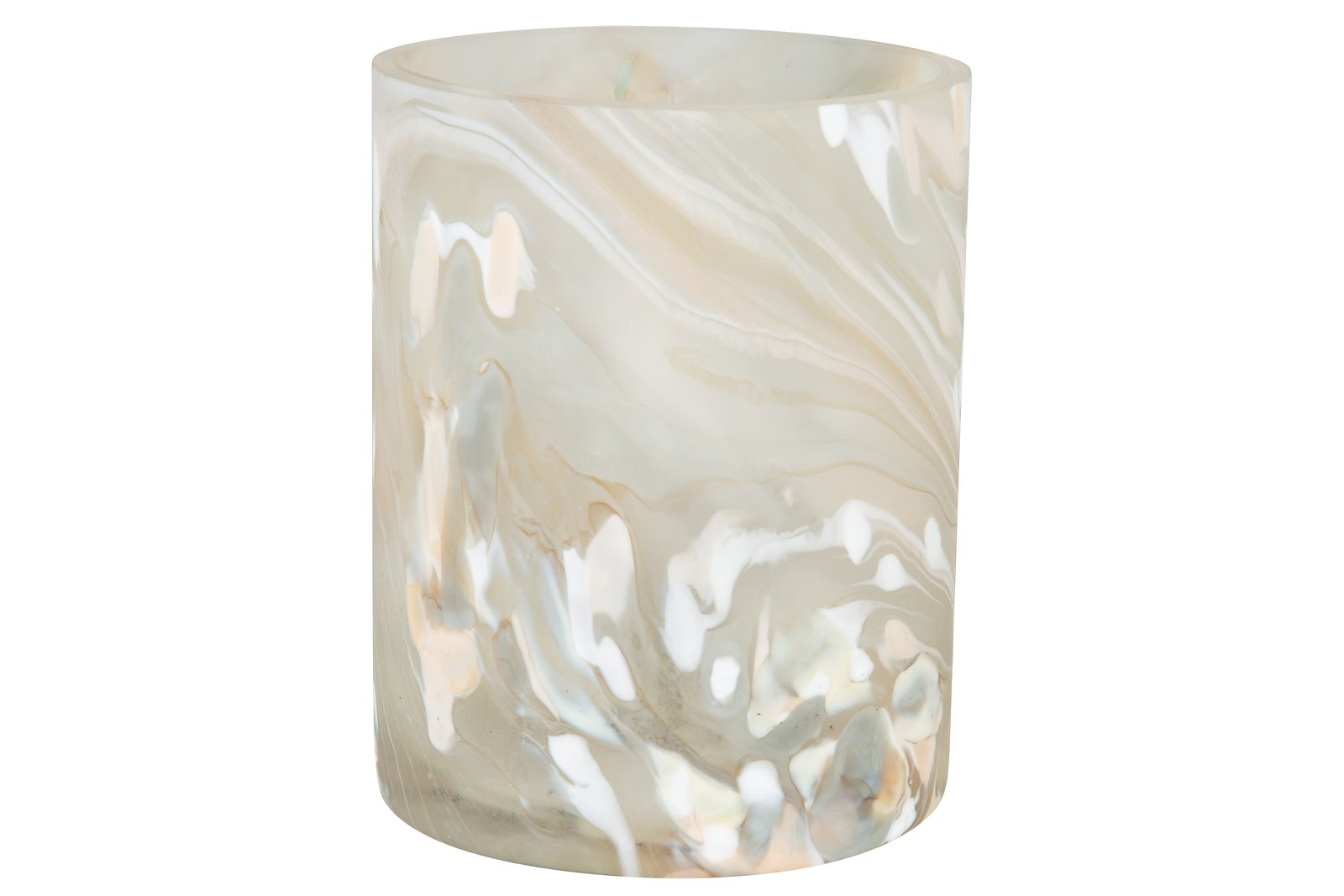 Trude lysholder Beige marmorert. H13 cm