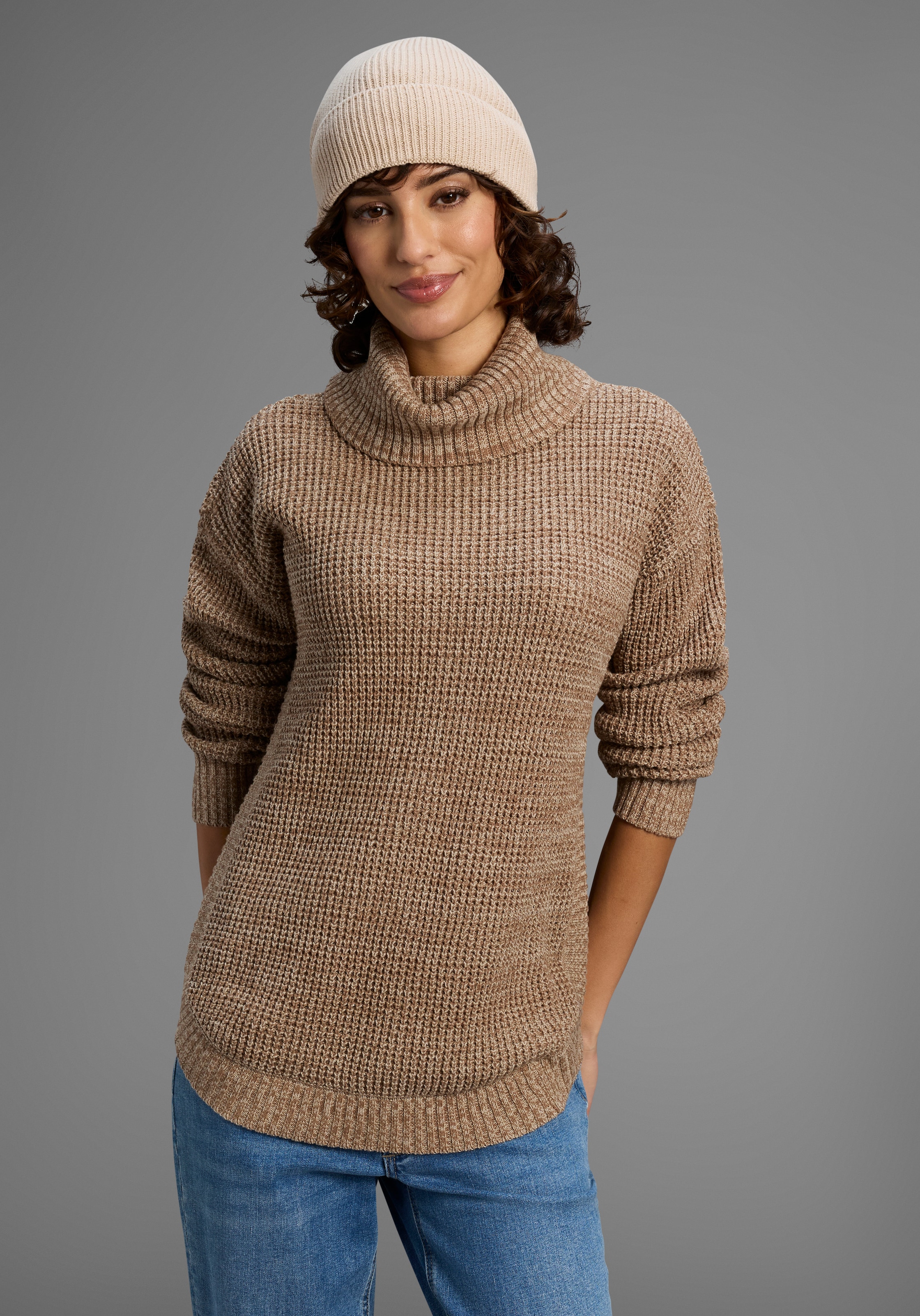 Laura Scott Rollkragenpullover , Winterpullover im lässigen Fit mit Waffelstruktur - NEUE KOLLEKTION
