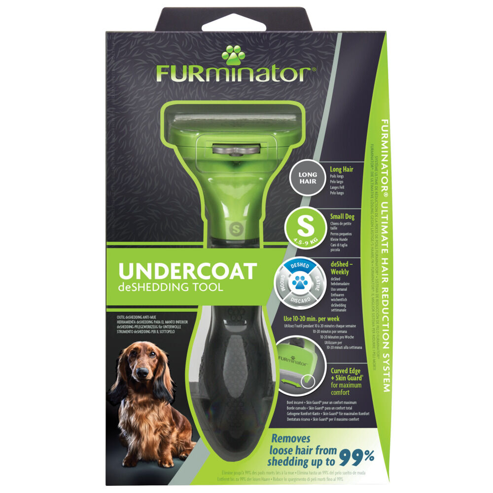 FURminator Hond Lang Haar - Borstel - Groen Zwart - S
