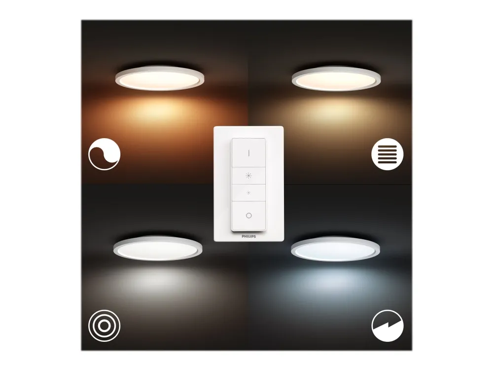 Philips Hue White ambiance Aurelle - Loftslampe - LED - 24.5 W - køligt dagslys/varmt hvidt lys - rund - hvid