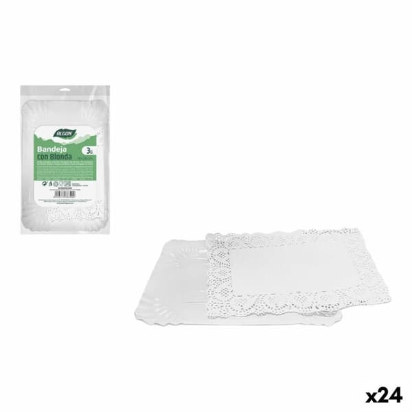 Snacksbrett Algon Rektangulær 18 x 26 cm 3 Deler (24 enheter)