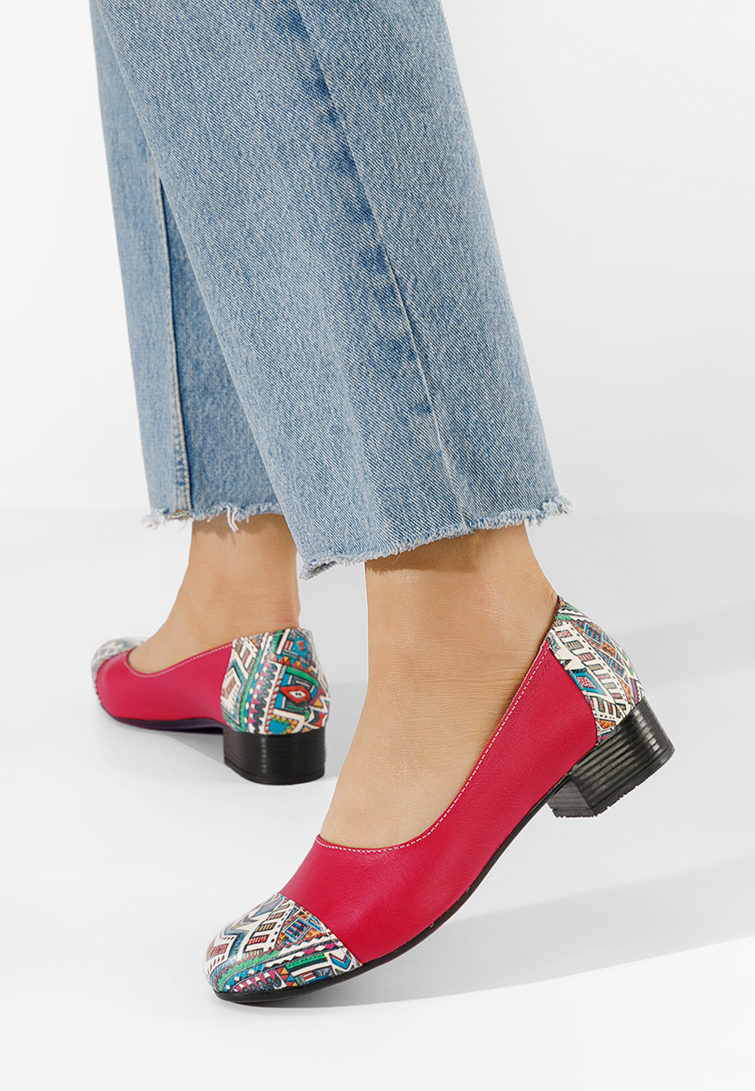 Chaussures femme en cuir naturel fuchsia Romina