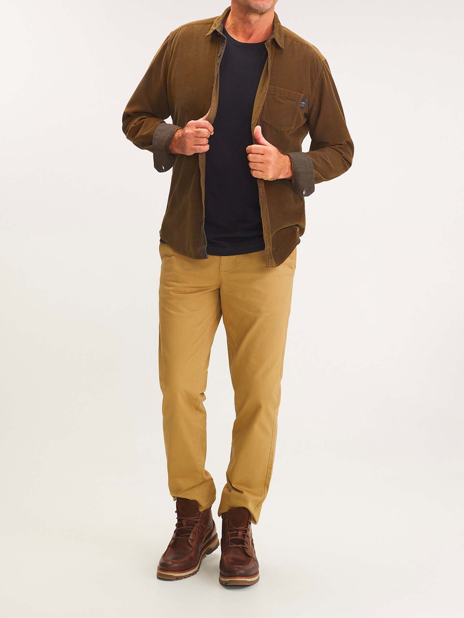 Chemise Homme Velours Côtelé Marron