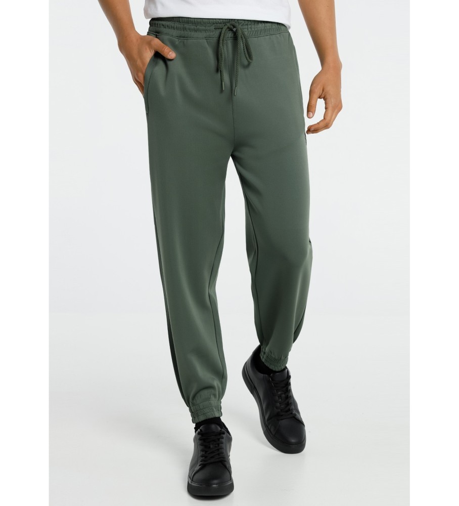 Calça de moletom verde vibrante com seis válvulas