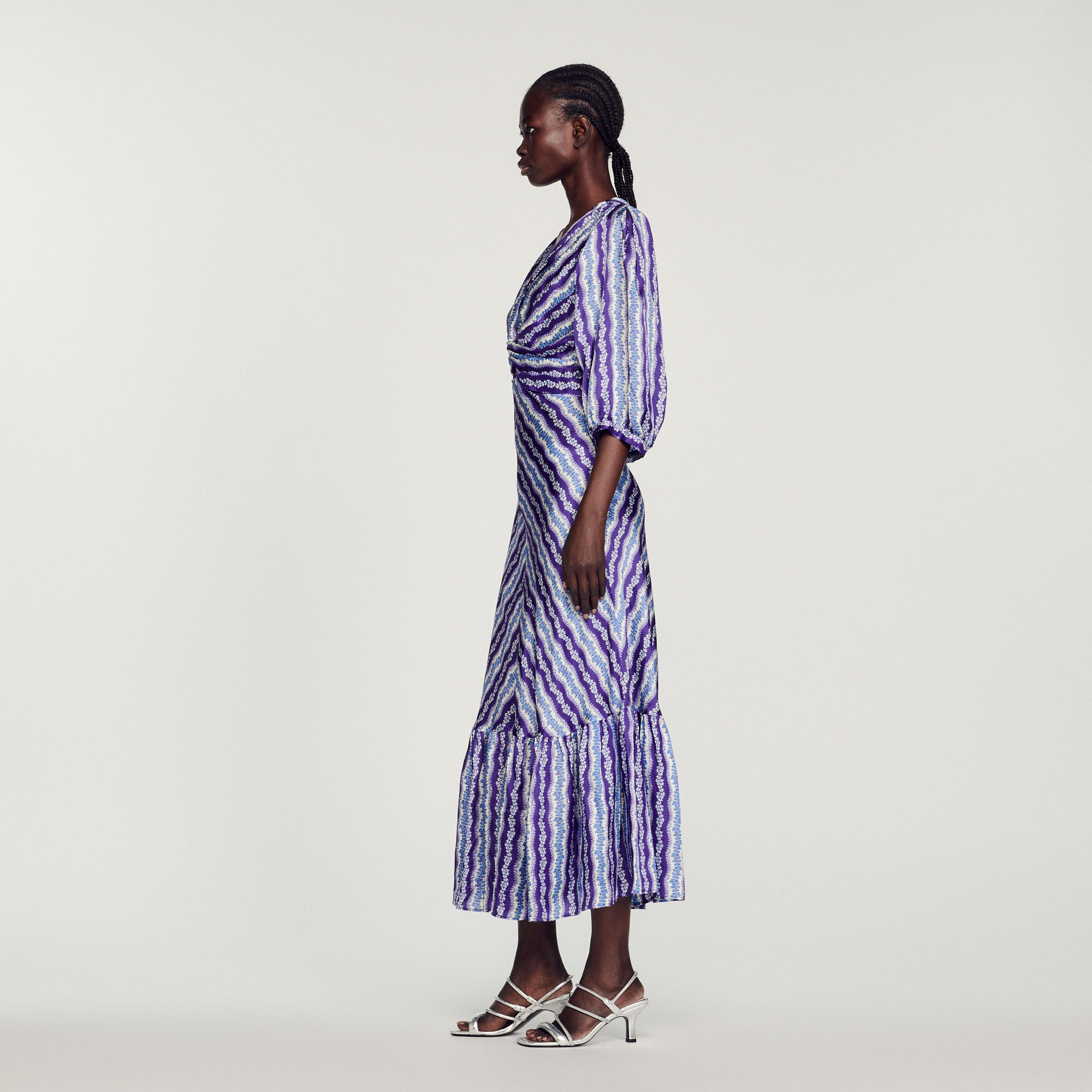 Robe torsadee imprime fleuri