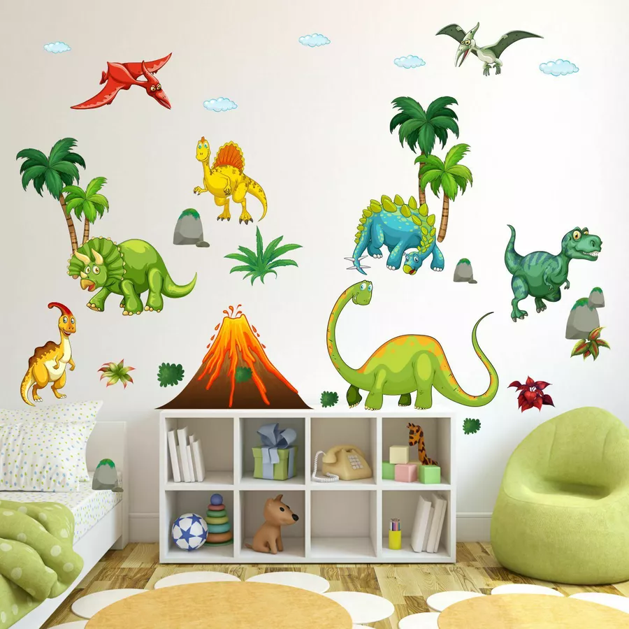 Nikima Wandtattoo 017 Wandtattoo Dinosaurier bunt