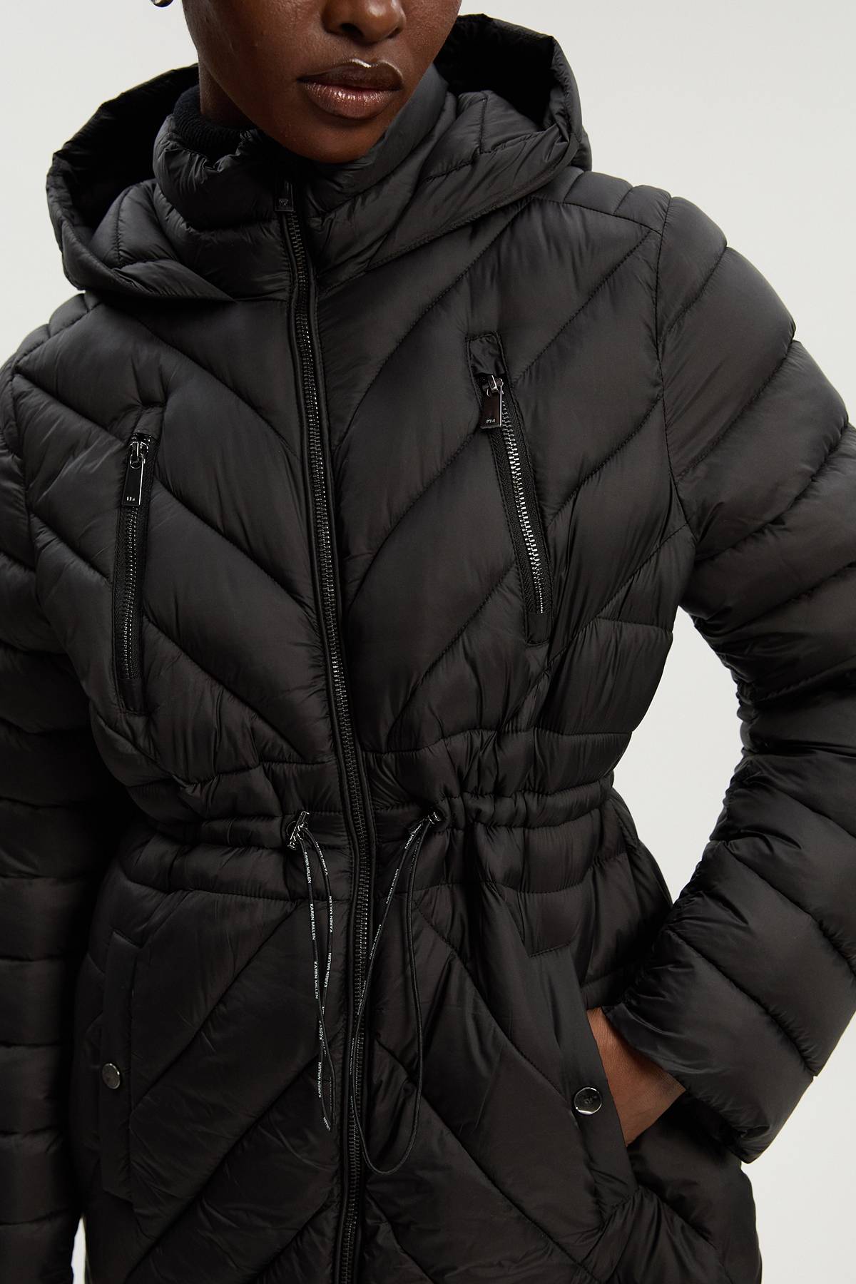 KarenMillen Manteau Empaquetable Léger Mi-Long Petite