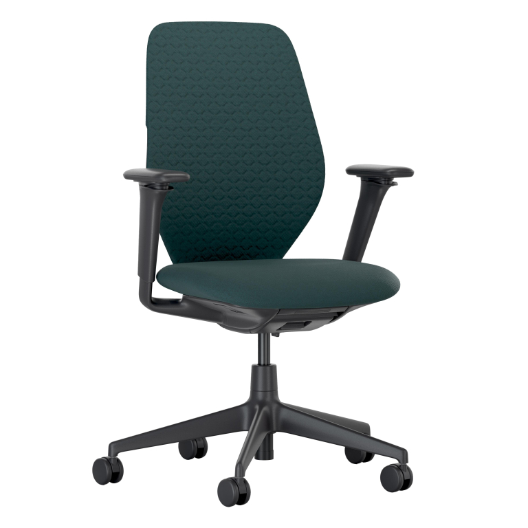 Vitra ACX Soft 3D bureaustoel zwart onderstel Pine Green