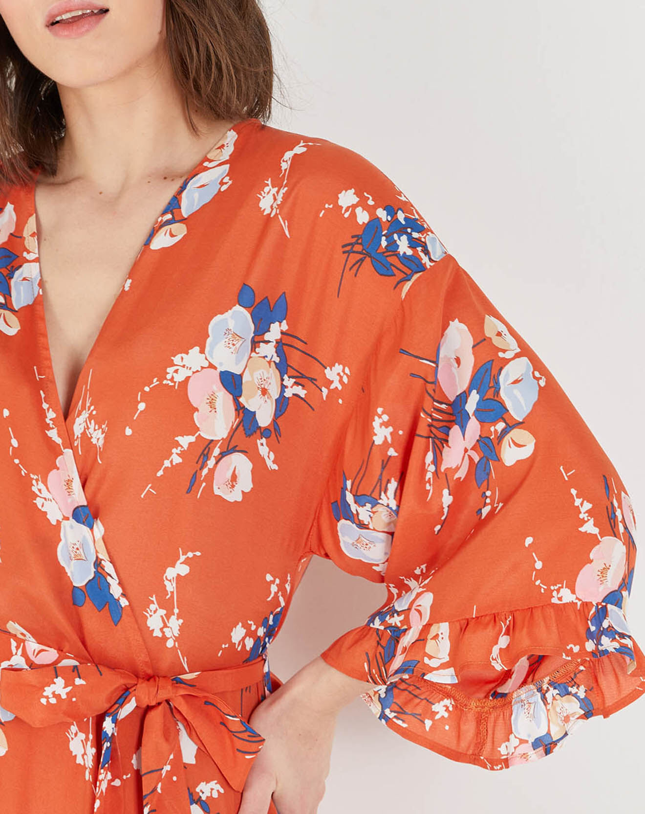 Laurence Tavernier Kimono Mona imprimé orange
