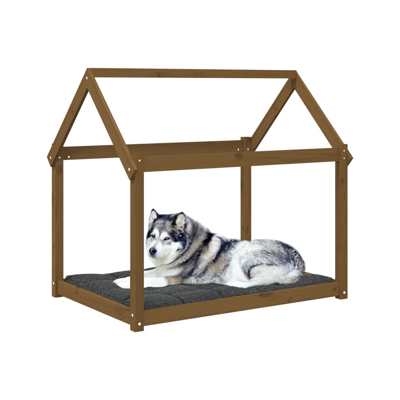 VidaXL Hundebett XXL (111x80x100) aus Kiefernholz dunkelbraun