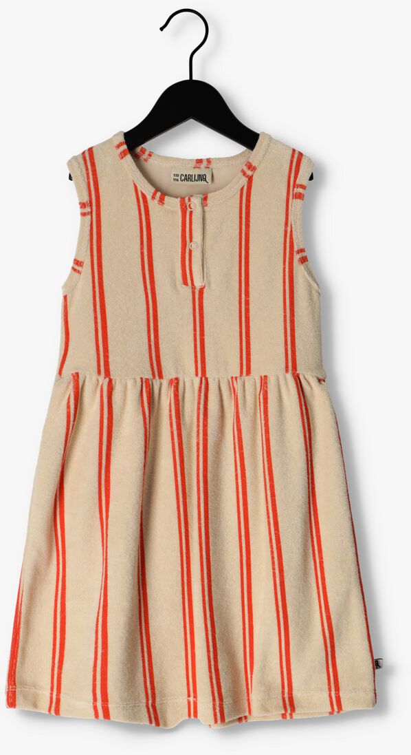 CARLIJNQ oranje carlijnq mini jurk stripes flame - tanktop dress wt print