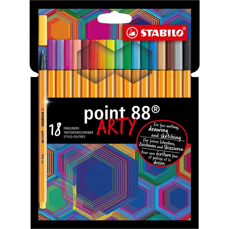 Stabilo Fineliner Point 88 ARTY, 18er Etui, assortiert
