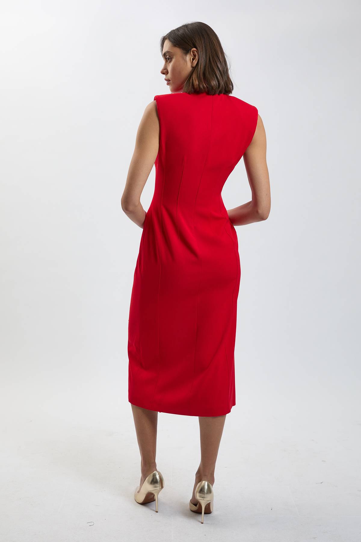 KarenMillen Robe Crayon Midi Ajustée Avec Détail Épingle
