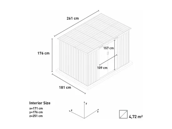Abri de jardin en tôle galvanisée verte SteelGreenBox