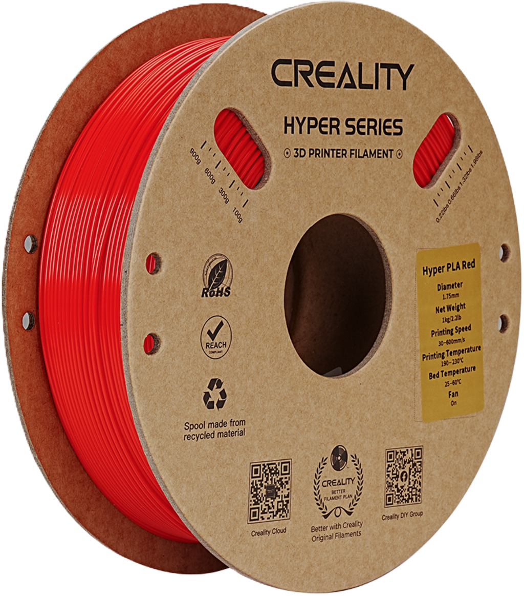 Creality  Hyper PLA Red, 1,75 mm / 1000 g    High Speed PLA-Filament für 10x schnelleres Drucken