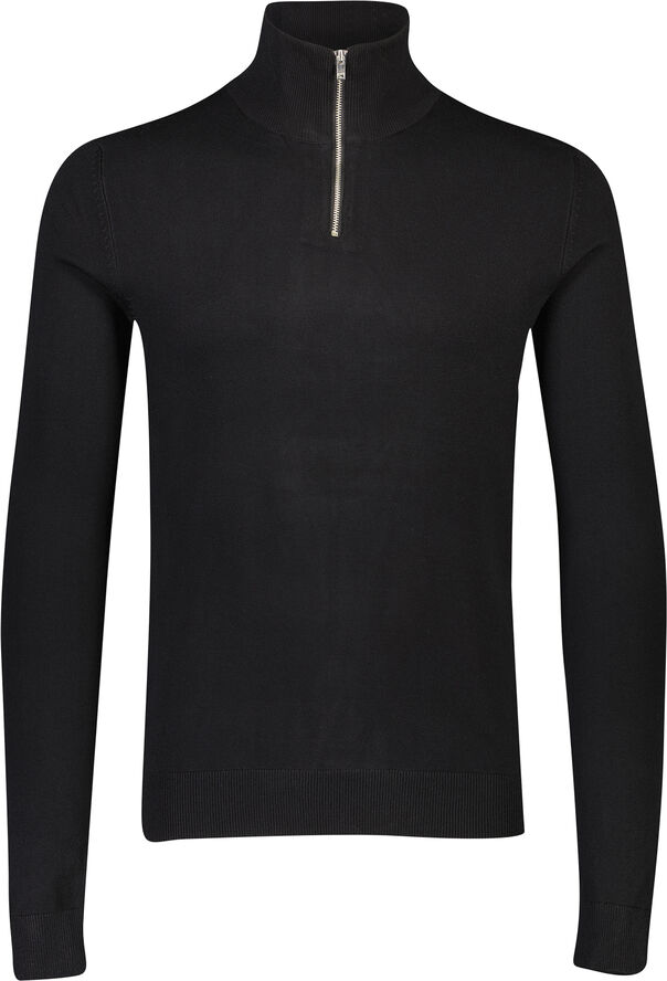 Lindbergh Ecovero half zip L/S knit Sort