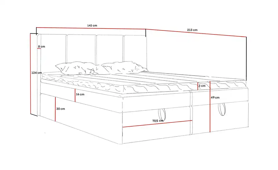 Boxspringbett 142 cm 140x200 cm Grün